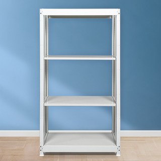 부원진열장 경량랙 튼튼한 철제선반 무볼트 조립식 앵글 창고 사무실 공장 베란다 다용도 선반 3단 4단 5단, 1200, 1200*450, 4단 연결형, 1개