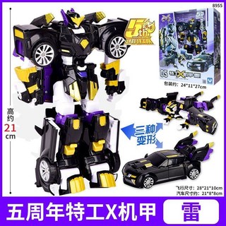 迷你特工隊X變形機甲雷金剛機器人玩具汽車，兒童男孩生日禮物，三歲以上適玩，NRTD, 1個, 機甲-雷8955