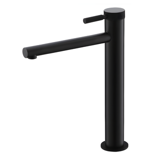 精銅高細直嘴龍頭 - 浴室檯面盆適用 簡約現代風格, 1個