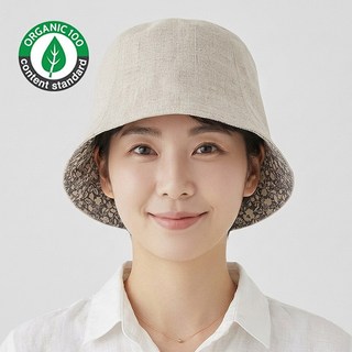 모모안 린넨 오가닉순면 버킷햇 여성 외출 항암모자