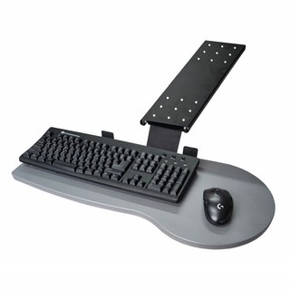 스킬디자인 키보드받침대 회전식 마우스판 일체형 거치대 트레이, 메탈, 1개