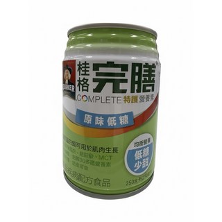 桂格特護完膳原味低糖250毫升*1箱，均衡營養補充，低糖配方，方便攜帶，增強體力, 250ml, 1箱