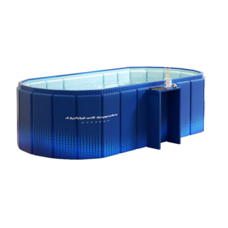 免安裝摺疊浴缸 大空間置物泡澡桶, 免安裝置物款深藍色贈泡澡品, 1個