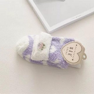 ScottyBear 那隻熊 Zh073 韓版保暖襪子女襪，愛心珊瑚絨加絨加厚拖鞋襪毛巾襪長襪，居家保暖舒適