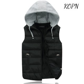 KOPN 가을 겨울 외투 남자 면 조끼 두꺼운 커플 탈모 면 조끼 여성 작업복 면 조끼 다운 면