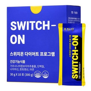 스위치온 다이어트 프로그램 30gx46포 프로틴 분리유청단백질 분말 파우더, 300g, 1박스
