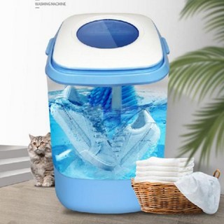 소형탈수기 세탁기 미니 속옷 신발 작은 운동화 소량 애벌빨래 캠핑 양말, B. 블루+블루라이트(스틸내부통)