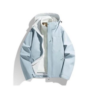 三合一衝鋒衣女款 石墨烯銀狐絨衝鋒外套，防風保暖連帽外套，可拆卸內膽兩件套夾克，防水防污登山服