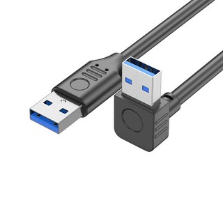 USB 3.0 高速傳輸線 90度彎頭設計 耐用可靠 適用於多種設備, 直對上彎, 1個, 30-775-07(0.15米)