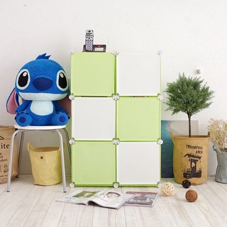 台灣現貨BO雜貨 ikloo 6格6門DIY百變收納櫃 創意收納組合櫃 鞋櫃鞋架收納箱置物屏風櫃, 浪漫紫, 1個