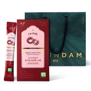 NFC 착즙 100% 유기농 토마토즙 혜인담 아임 데일리 유기농 토마토 스틱 +쇼핑백, 1세트, 308g