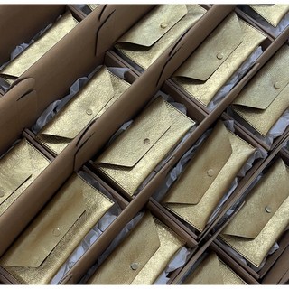 가죽 황금 현금 봉투 지갑 용돈지폐 수납 골프지갑 세뱃돈 상품권 (이니셜 각인), 18k골드, X