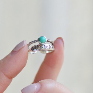 綠松石 個性 復古 開口 多層 麻花 戒指