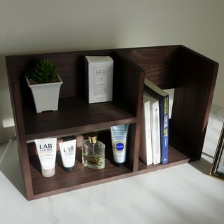 이너피스 원목 2단 책꽂이 북선반, 브라운