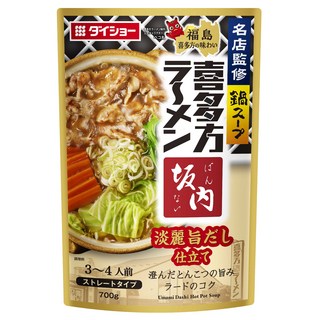 DAISHO 大逸昌 喜多方拉麵 坂內 清淡鮮味 高湯火鍋湯底 非濃縮型, 1個, 700g