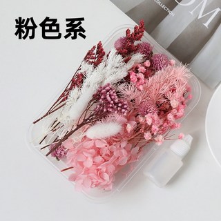 乾燥花DIY材料包 花材盒 純天然 永生花 浮游花 乾花 植物果實 乾燥花材 花藝材料包 教師節手作, 粉色系花材包