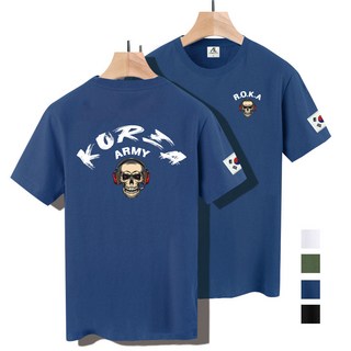 엠블룩 대한민국 태극기 반팔티 KOREA ARMY스컬 남성 여성 빅사이즈 면스판 오버핏 티셔츠