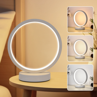 Flyaiku 라운드 LED 침실 인테리어조명 수면 무드등 수면등 눈보호 3색모드 밝기조절, 흰색