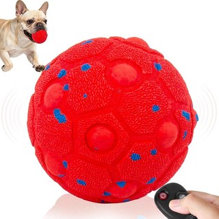 Newget 리모컨이 있는 인터랙티브 강아지 장난감 공 터치 웨이크업 이 3가지 모드 스마트 움직이는 자동 바운싱/롤링 씹기 방지 중형견 및 대형견용 실내/실외 185733, Red