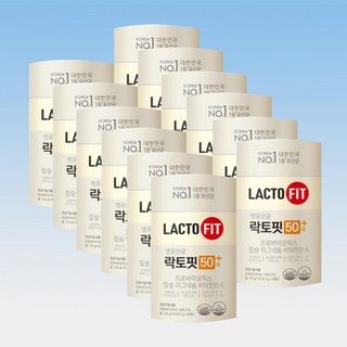 종근당 건강 락토핏 50대 플러스 장건강 뼈건강 프로바이오틱스 60포 12통 12개월분, 120g, 12박스
