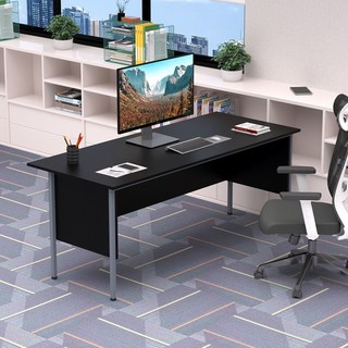 簡約單人辦公桌 員工辦公桌 商用辦公臺, 黑色,1800*750*730mm, 1個