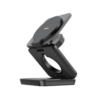 Oweida UT-25W 三合一磁吸無線充電器，適用於iPhone 16 15 14 s25，快速充電，多功能合一, 1個, 極速充電器UT-25W  黑, 黑