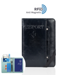 신테리어 가죽 여권케이스 RFID 차단 안티스키밍 카드수납 여권지갑
