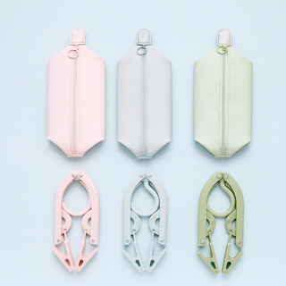 루미브 여행용 접이식 옷걸이 집게 파우치 세트, 1세트, 블루