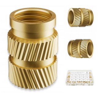 40pcs 1/4인치 황동 나사산 인서트 UNC 너들 너트 1/4"-20x8x8 3D 프린팅 부품 및 플라스틱 부품용 히트 세트 인서트, Insert Kit-500pcs