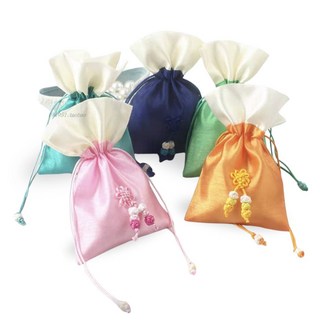 전통 복주머니 5개 - 세벳돈 주머니 선물 포장용 귀금속 보관