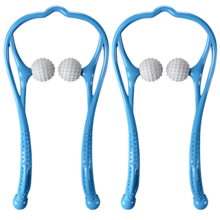 넥포인트 3세대 골프공 목 어깨 경추 마사지기, 블루, 2개