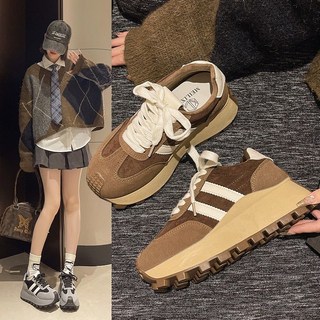 德訓鞋 女款四季時尚鬆糕鞋 厚底華夫鞋 阿甘鞋 百搭休閒運動老爹鞋