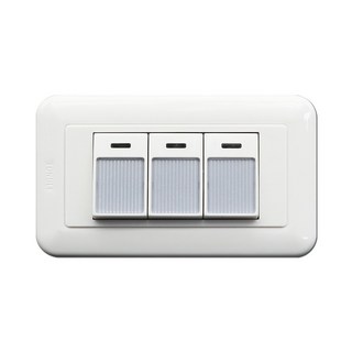 朝日電工 竹紋特大型夜光三開關組 三開關燈座 電源開關 夜間指示燈 安全耐用, 1個