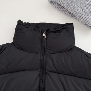 立領短版拉鍊鋪棉外套 短外套 美式風格 防風保暖