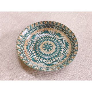 《茉莉餐具》 歐風小菜碟 鄉村小菜碟 曼陀羅小菜碟 陶瓷碟 小菜碟 陶瓷餐具瓷器用品, 綠色, 1個