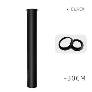 맞춤형 크기의 배수관 대야 병 트랩 욕실 싱크대 팝업 튜브 길이 세면대 파이프 익스텐션 연장 10-80cm, 01 기타, 08 Black 300mm