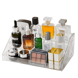 코지메이트 계단식 화장품 정리함 3단, 투명, 1개