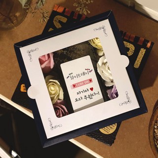 발렌타인 화이트데이 선물 어린이집선생님 유치원 졸업 플라워박스 커피세트, 1세트, 화이트데이 플라워박스