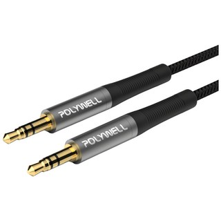 POLYWELL 3.5mm AUX立體聲音源線 1M/2M 公對公 3極 音頻線, N, 1條