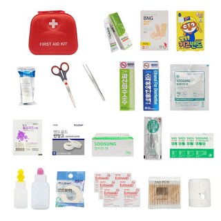 모완비 구급함 구급가방 (대) + 구급용품 실속형 20종 세트, 1세트
