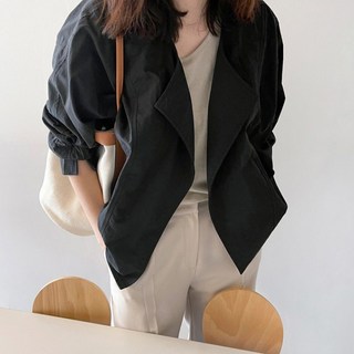 아이엠몽 여성 노카라 무지 바람막이 자켓