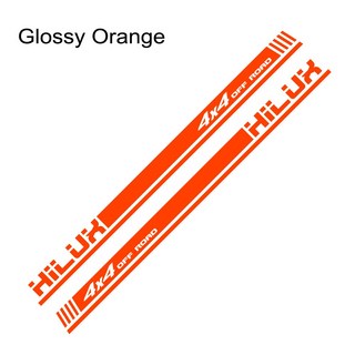 2PCS 자동차 레이싱 4x4 오프로드 데칼 도어 사이드 줄무늬 스티커 바디 장식 비닐 필름 액세서리 Toyota H, 08 Glossy Orange