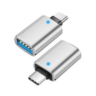 台灣公司現貨/Type-c轉USB轉接頭OTG/OTG轉接頭/手機轉USB/type c接usb/平板接鍵盤, 1個, 銀色Type-c OTG轉接頭（帶燈款）