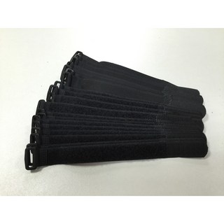 台灣製造 KIKO 高強度魔鬼氈束帶，黑色寬2分*長20公分 (無彈性)，高品質魔鬼沾, 1個