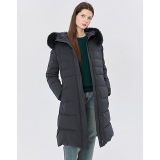 정품 헤지스레이디스 점퍼 헤지스 여성 가격인하폭스덕다운 블랙 탈착 후드 롱 헤비다운 데일리