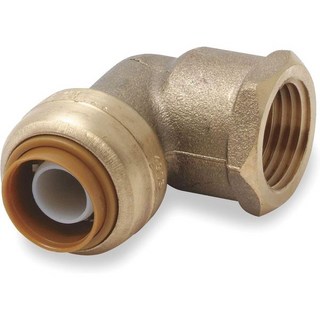 샤크바이트 맥스 12인치 x 90도 여성 어댑터 엘보우 밀어서 황동 배관 피팅 PEX 파이프 구리 CPVC PERT HDPE UR308A를 연결합니다, SharkBite, 1/2 in./ 6 Pack, 1개