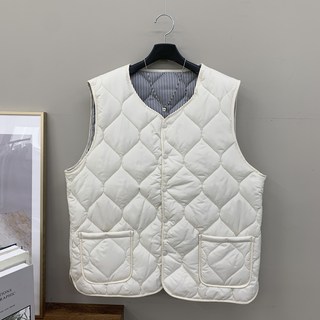 [행복여] 모던 양 포켓 다이아 퀼팅 여유핏 경량 패딩 조끼