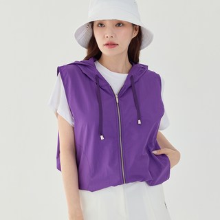 제이투제이 여성골프웨어 썸머 베이직 후드 집업조끼