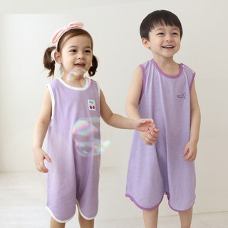 잼베이비 순면 유아동 간절기 수면조끼 아기 봄 여름 순면 잠옷 부드럽고 얇은 원피스형