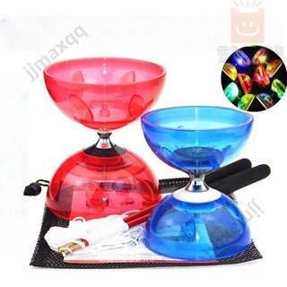 雙頭軸承水晶扯鈴，適合兒童、成人、學生，附發光功能，易學易用, 大號黃,3軸, 1個